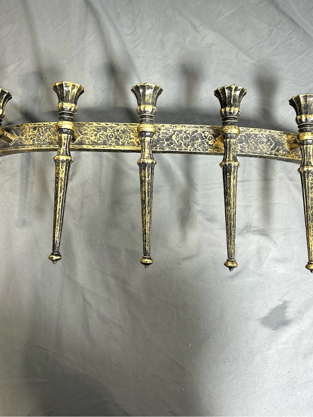 Vintage Dart 4018 Medieval 5 Candle Wall Sconce 30" Long Gothic USA 1967 MCM